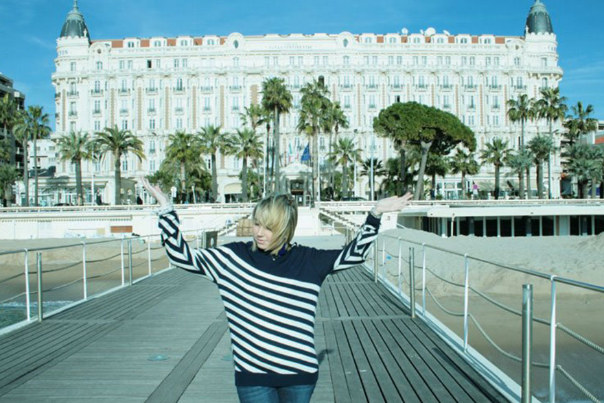 Pull rayé bleu blanc