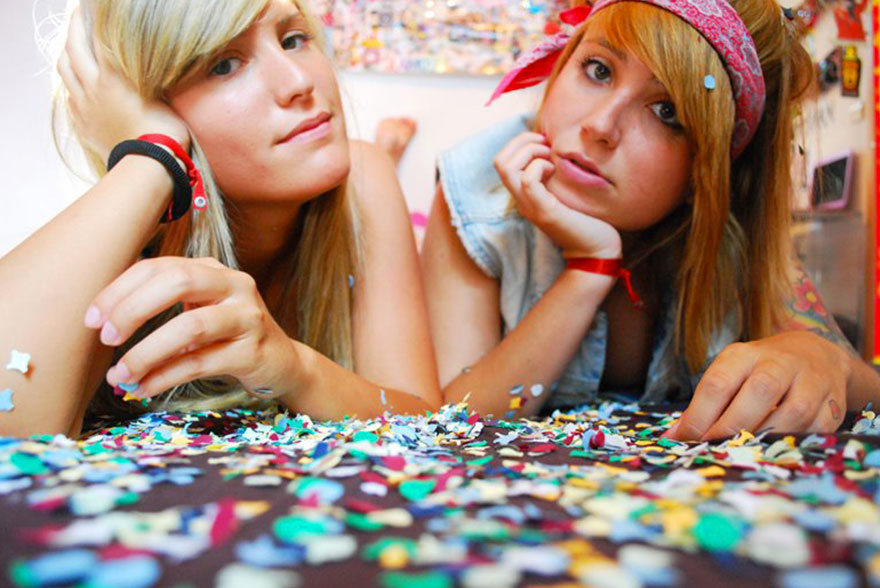 Katia et Diane confettis