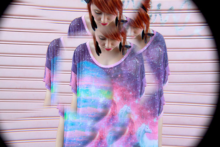 Tshirt licorne et galaxy