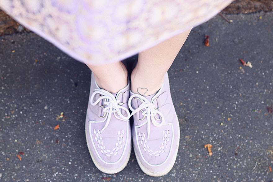 Jupe et creppers violet pastel