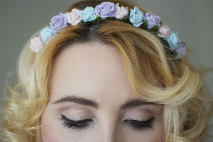Couronne de fleurs pastels