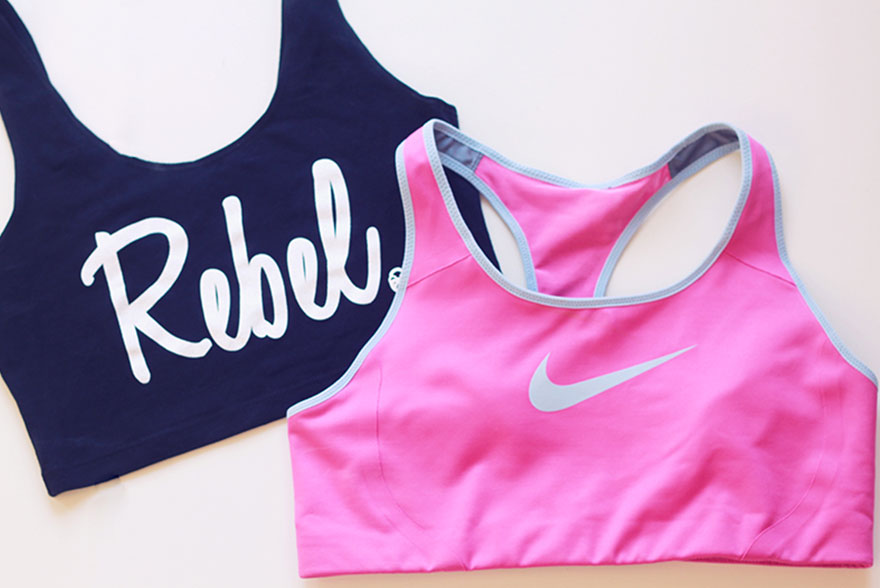 Brassière nike rose et rebel noire