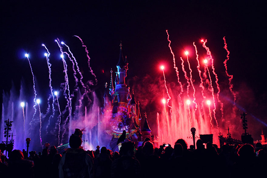 Feu d'artifice chateau disney