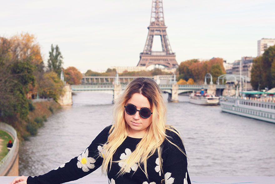 Ombré hair devant tour eiffel