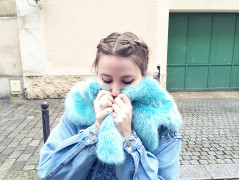 col fausse fourrure pastel