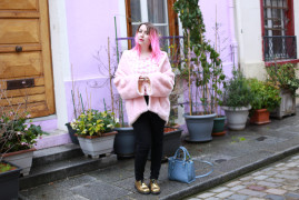 fourrure rose dr martens dorées