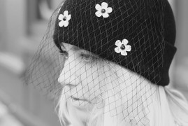 bonnet voilette fleuri