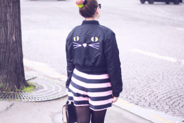 veste lazy oaf chat short rayé asos