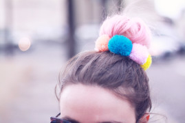élastique pompom cheveux