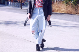veste biker nelly t-shirt topshop chat baggy jeans