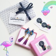 boucles d'oreilles flamant rose