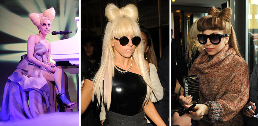 noeud cheveux lady gaga