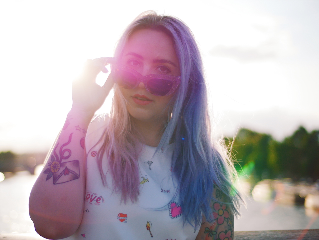 pastel hair sunset