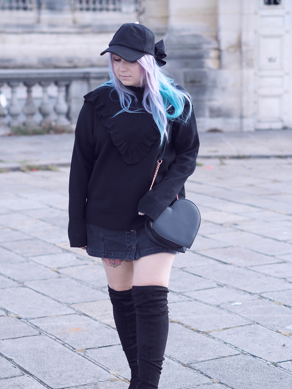 Mode : Total look noir et cuissardes Asos - Lazy Kat