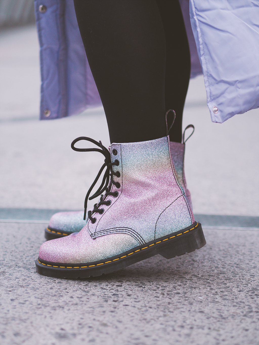 dr martens rainbow glitter 