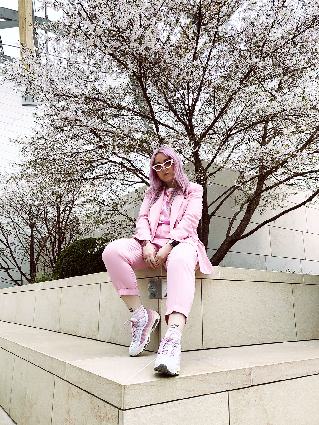 zara pink suit