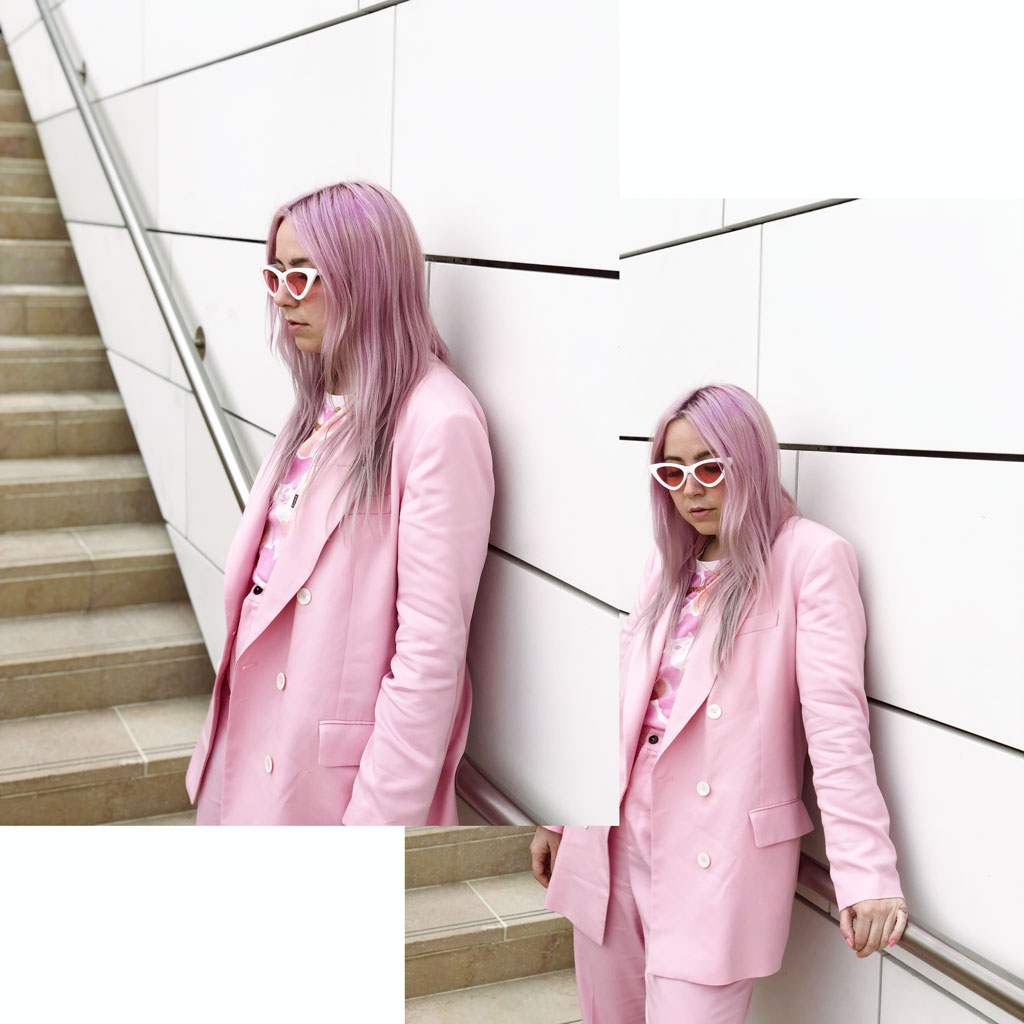 zara pink suit